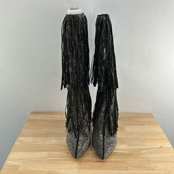 INC International Concepts Ishani Fringe Boots- Black MC- Size 6.5 M (Medium) - Picture 3 of 8